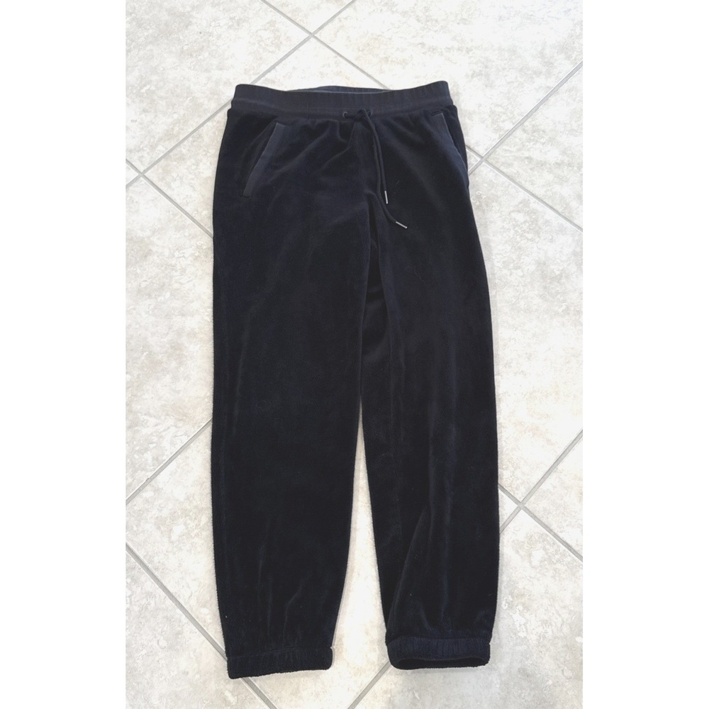 Athleta‎ Recover Cozy Jogger Black Fleece Lounge Pants Medium Drawstring Pocket